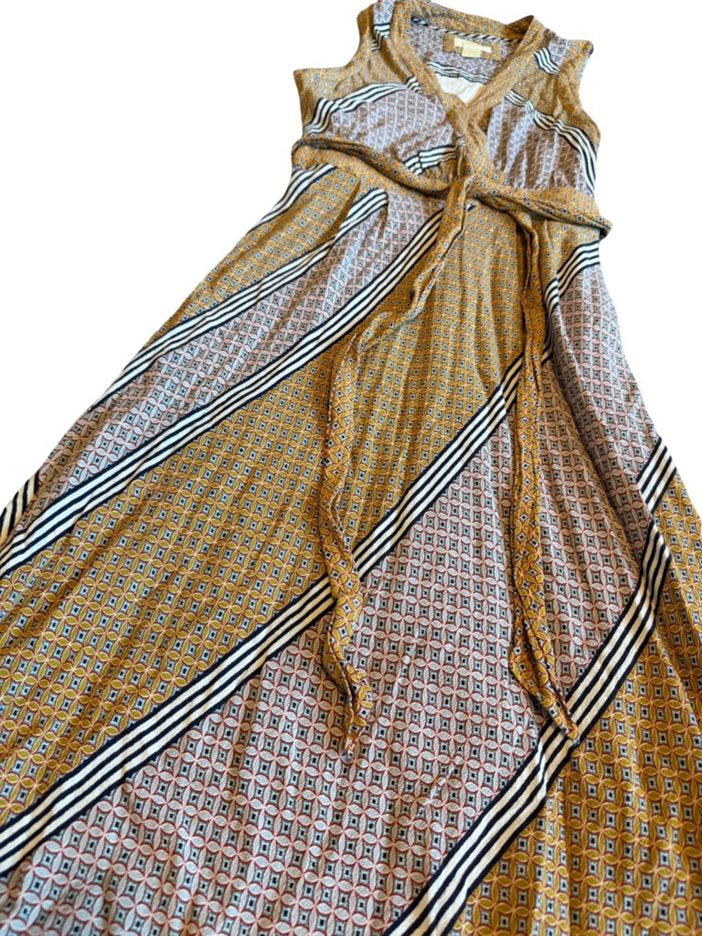 Maeve Anthropologie Carla Faux Wrap Dress Midi Length Fun Print Size 6 Women's - Picture 6 of 13